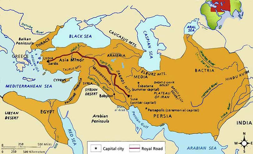 Map of Persian Empire